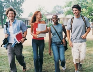 students on campus